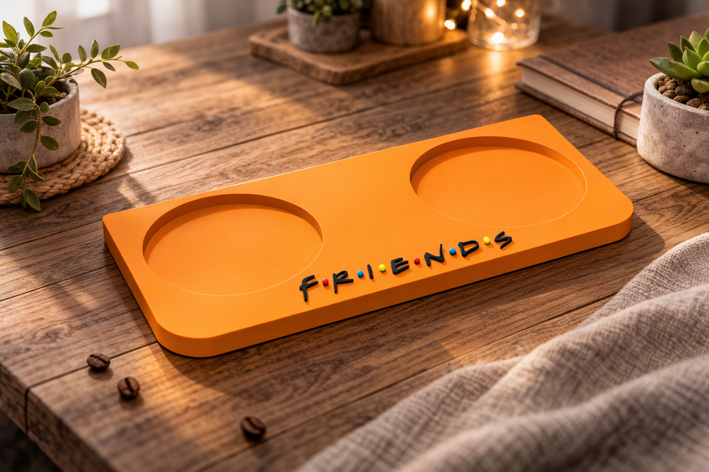 Suport orizontal Friends pentru 2 căni
