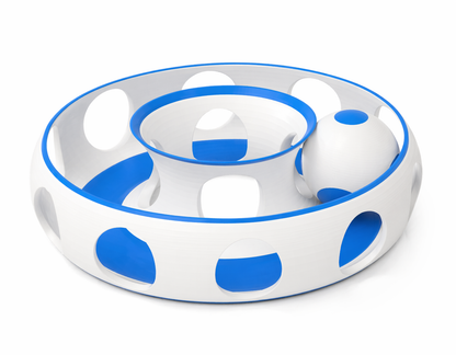 Jucărie interactivă inel cu bilă pentru pisici