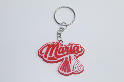 Mărțișor personalizat cu prenume – Alb & Roșu (Breloc sau Magnet)