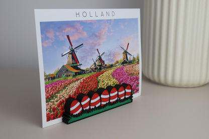 Suport Foto Magnetic de Paști cu ouă roșii - Stand 3D pentru fotografii