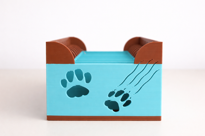 Organizator plicuri hrană pisici cu cleme de sigilare, variante multiple